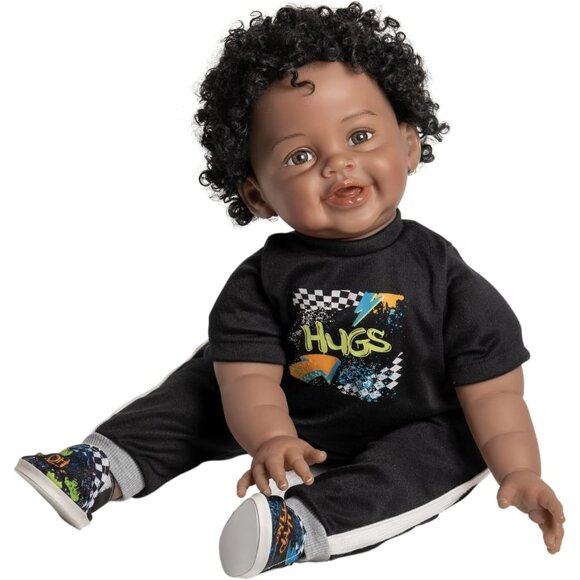 Paradise Galleries Realistic Black Reborn Baby Doll Ping Lau and Art 21" Inch - Picture 2 of 11